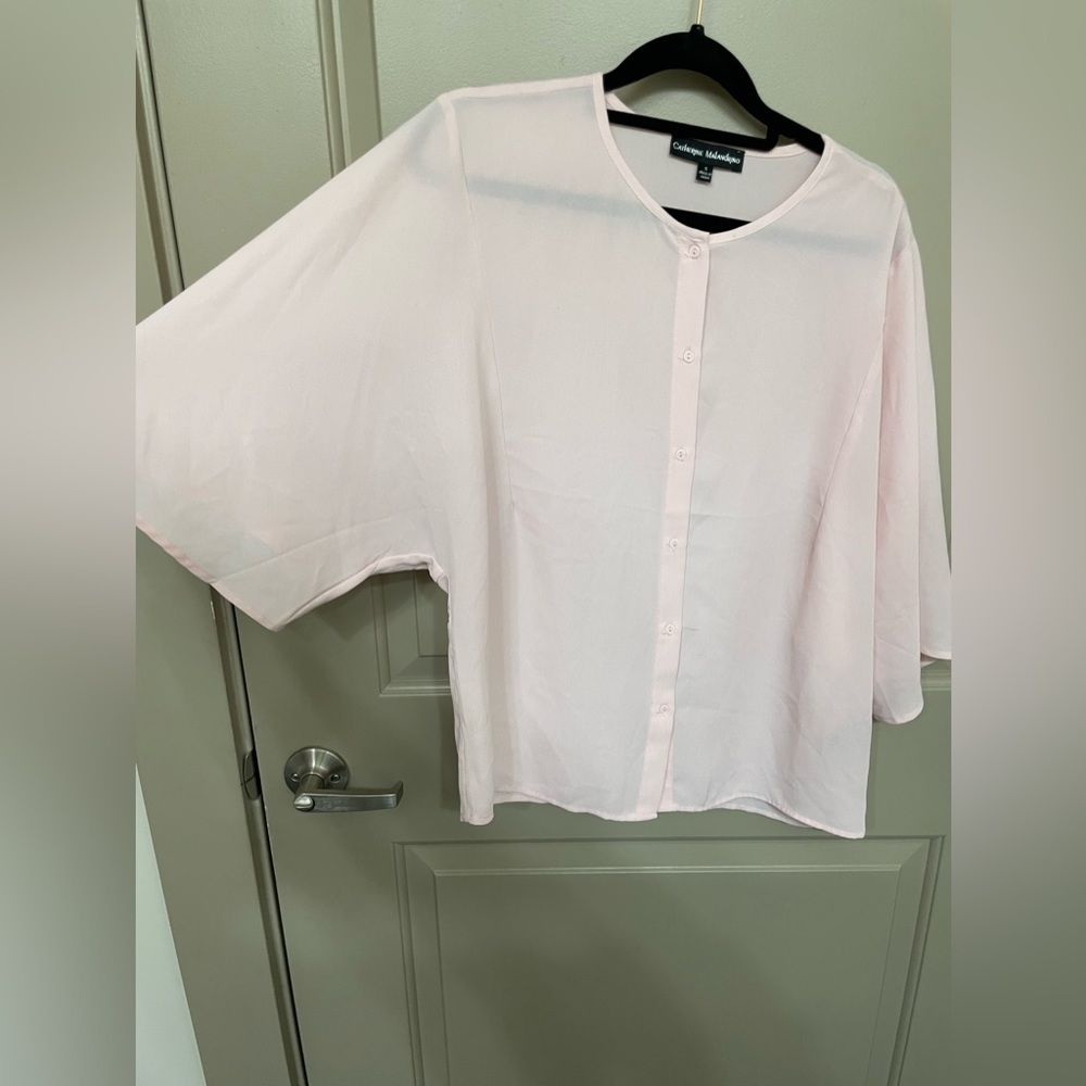 Sheer pink flowy top